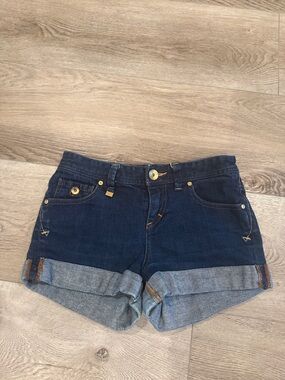 Armani Exchange Dark Blue Rolled Cuff Denim Shorts